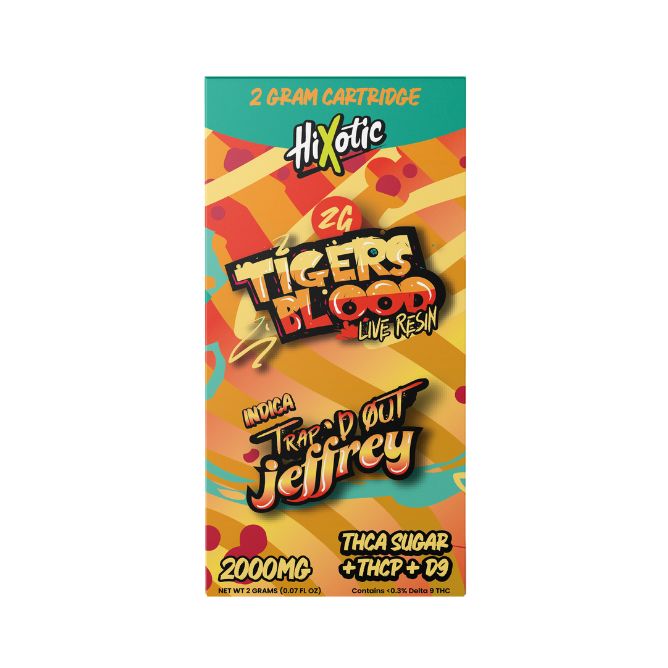 HiXotic Trap’d Out Jeffrey Vape Cartridges 2g Tigers Blood