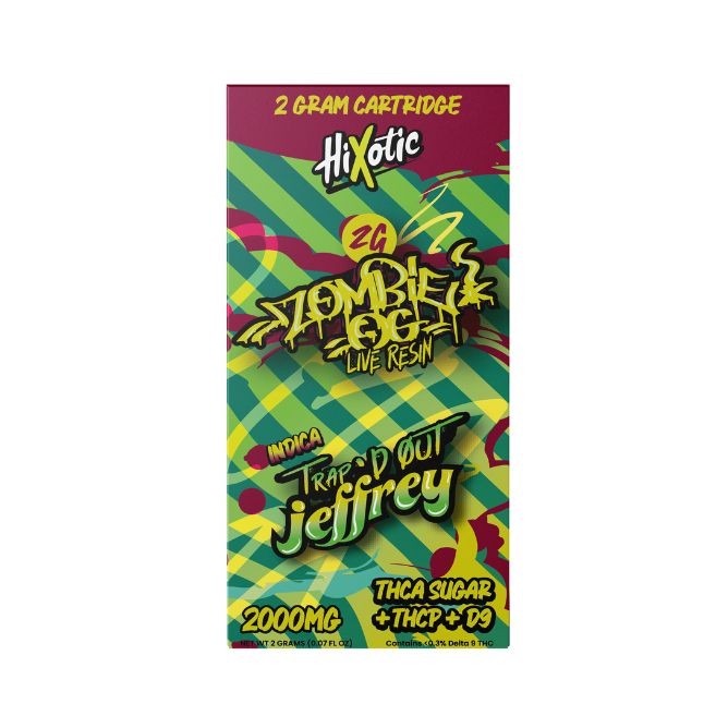 HiXotic Trap’d Out Jeffrey Vape Cartridges 2g Zombie OG