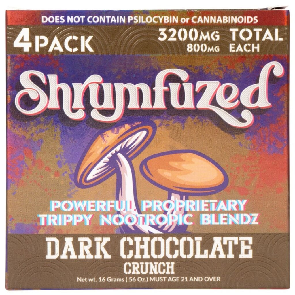 Shrumfuzed Nootropic Mushroom Chocolate 4pc Dark Chocolate Crunch