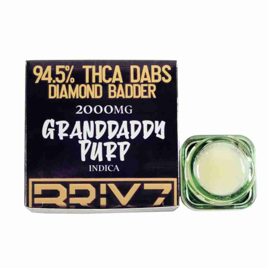 A box of granddaddy puppy with a delta 8 label on it.