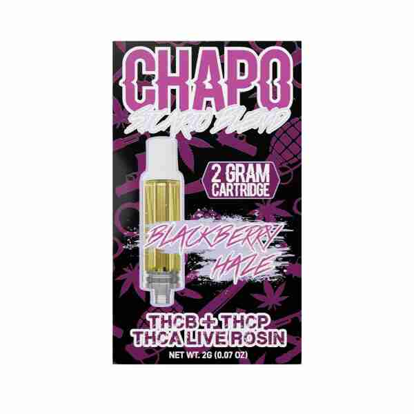 The Chapo Sicario Blend Vape Cartridges 2g (Copy) packaging for the Chapo CBD vape pen.