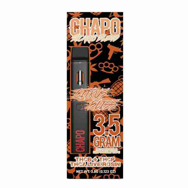 A package of the Chapo Sicario Blend Disposable Vape Pens 3.5g.