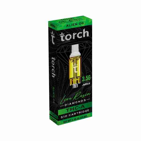 The Torch Live Diamonds THC-A Cartridges 3.5g offers a potent blend of Live Diamonds and THC-A for an enhanced experience.