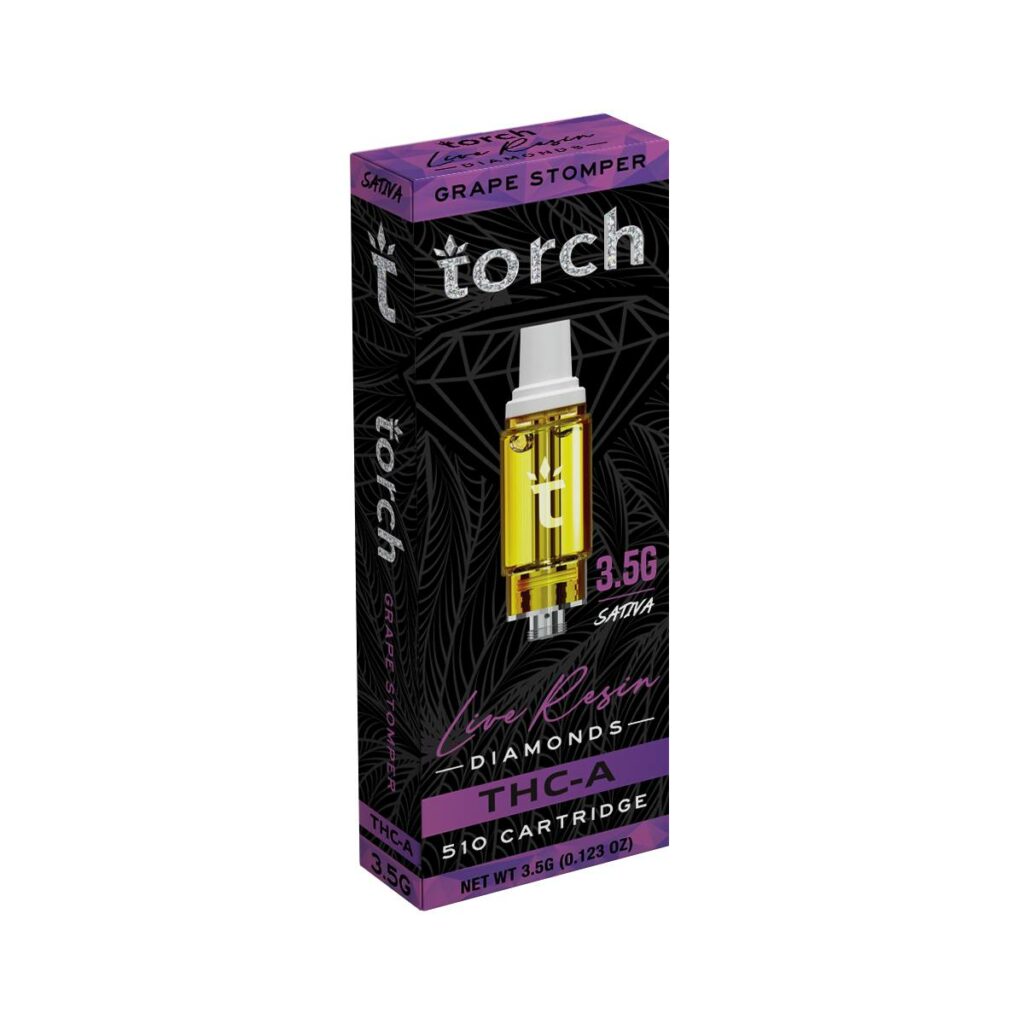 Torch Live Diamonds THCa Cartridges 3.5g grape stomer strain flavor