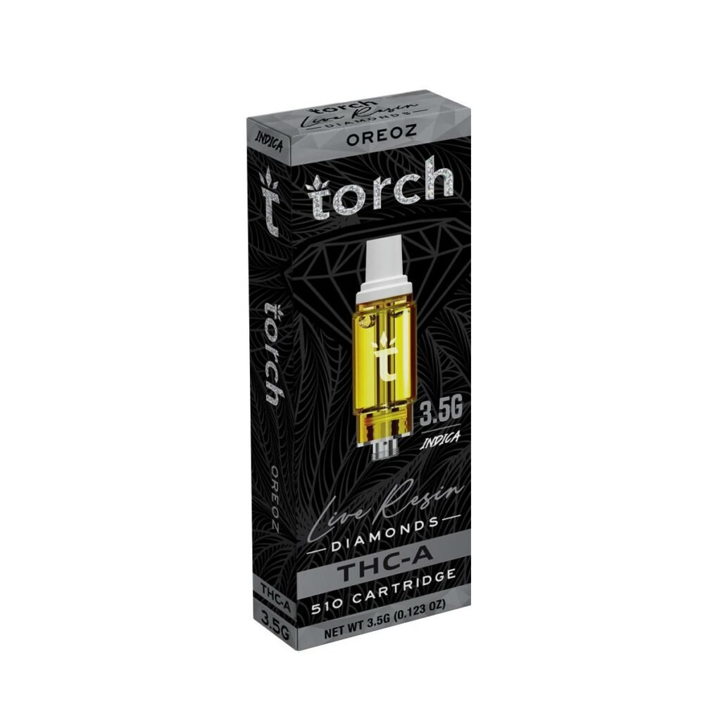 Torch Live Diamonds THCa Cartridges 3.5g oreoz strain flavor