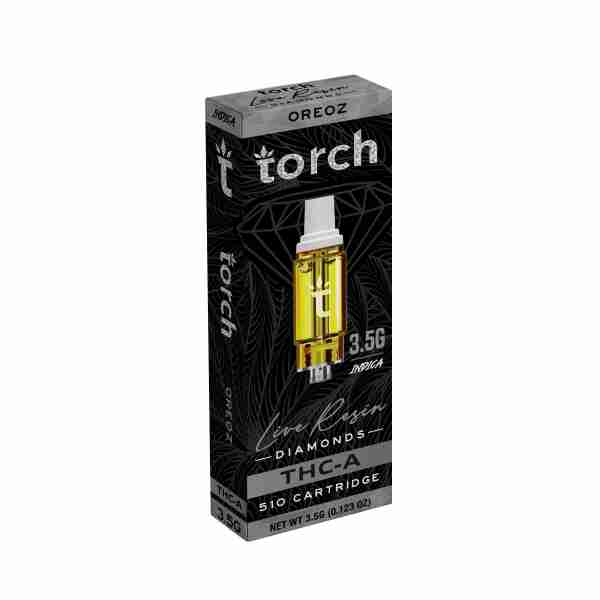 Torch Live Diamonds THC-A Cartridges 3.5g oreoz strain flavor
