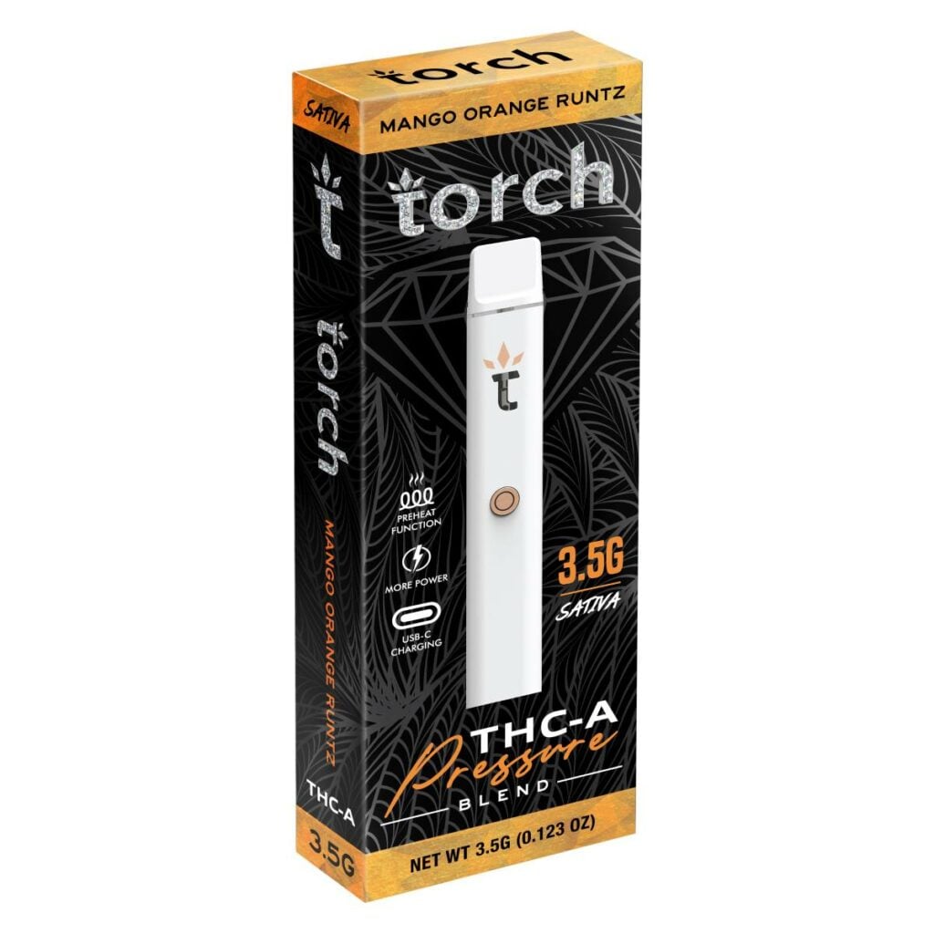 Torch THCa Pressure Disposable Vapes 3.5g Mango Orange Runtz
