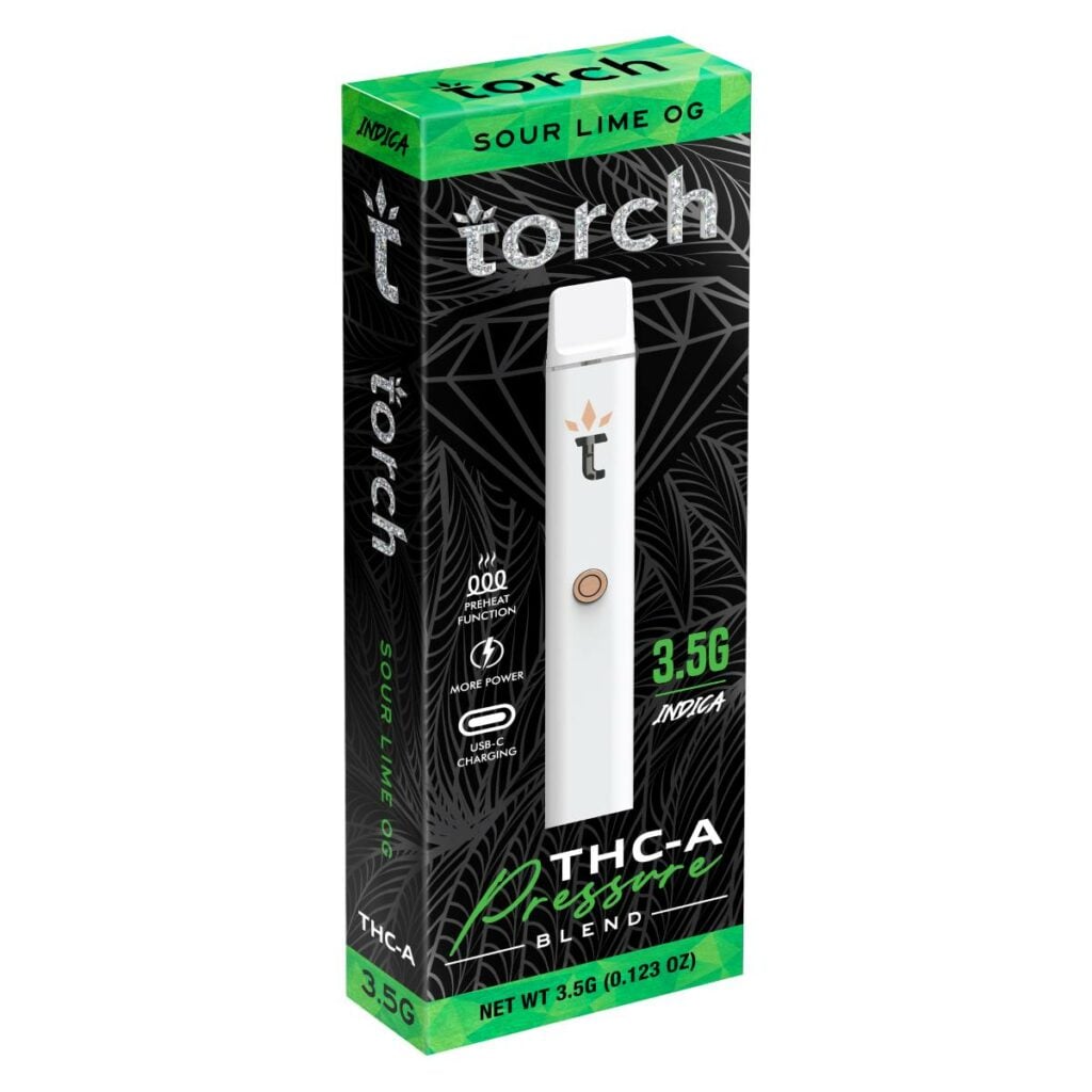 Torch THCa Pressure Disposable Vapes 3.5g Sour Lime OG