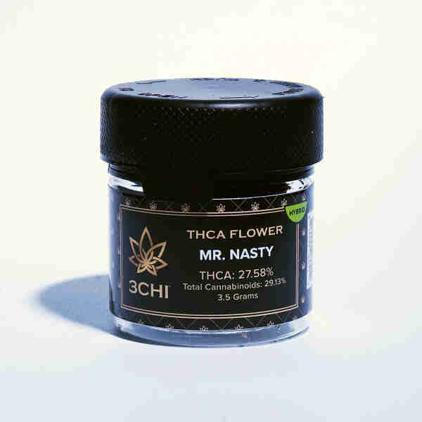 An official 3CHI THCA Flower Jars 3.5g mr nasty strain flavor profile