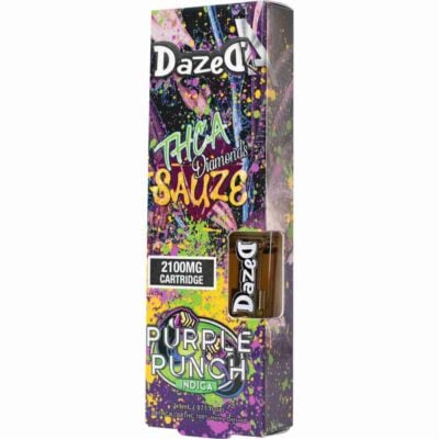 DazedA THCa Diamonds Sauze Vape Cartridge 2.1g - Purple Punch