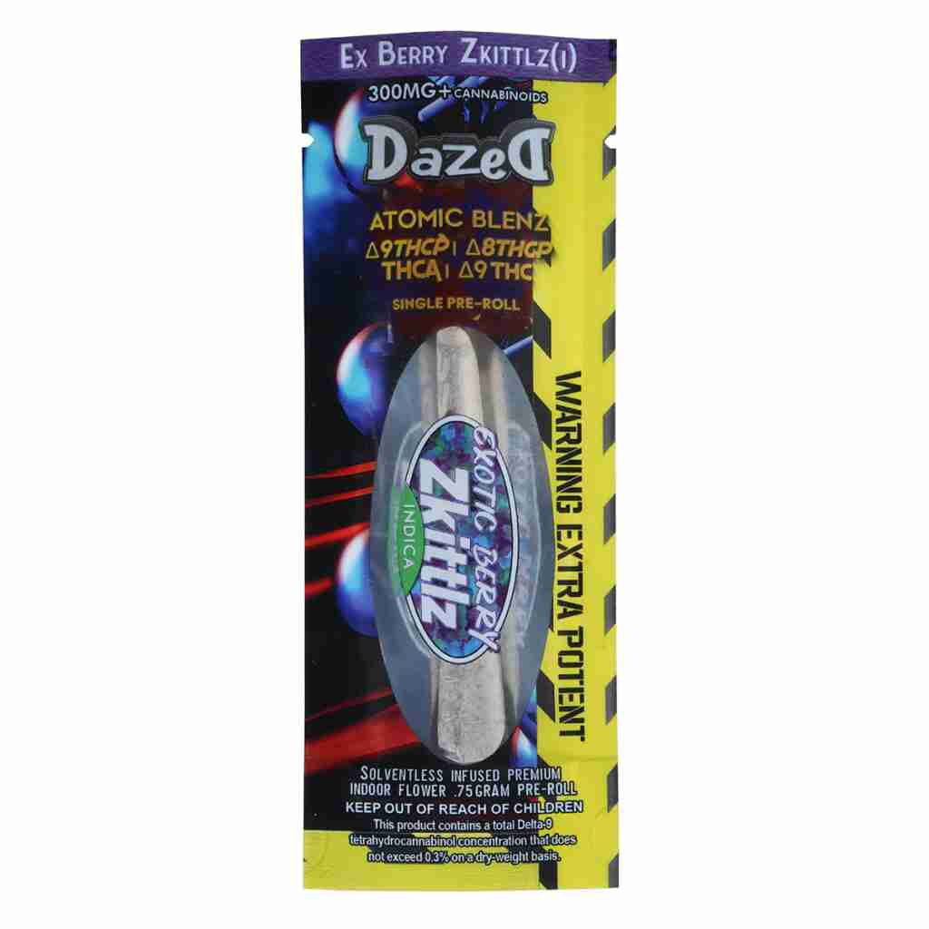 Dazed Atomic Blenz Shatterwalkerz THCa Single Pre-Roll 0.75g Orange Durban