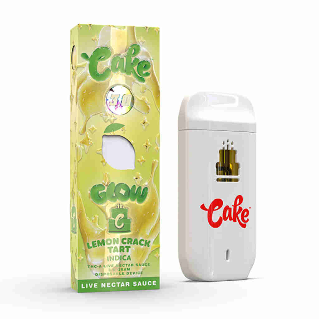 cake glow thca disposables 3g lemon crack tart