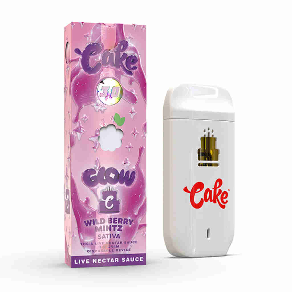 cake glow thca disposables 3g wild berry mintz
