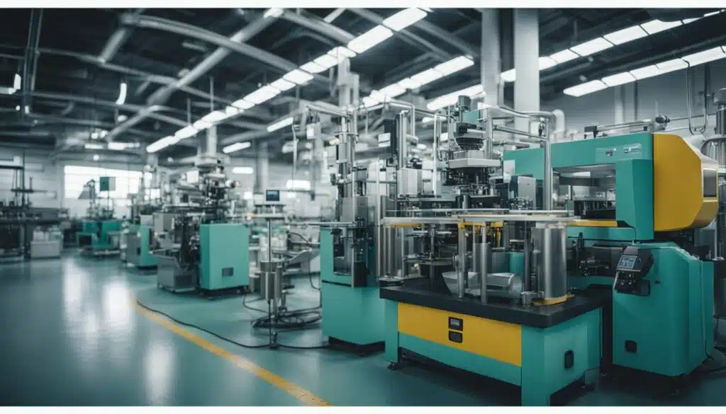 A factory with a lot of machines in it, exhibiting similarities and differences.