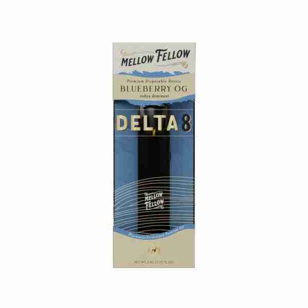 A Mellow Fellow Delta 8 Disposables 2g package of bluefin Delta 8 disposables.