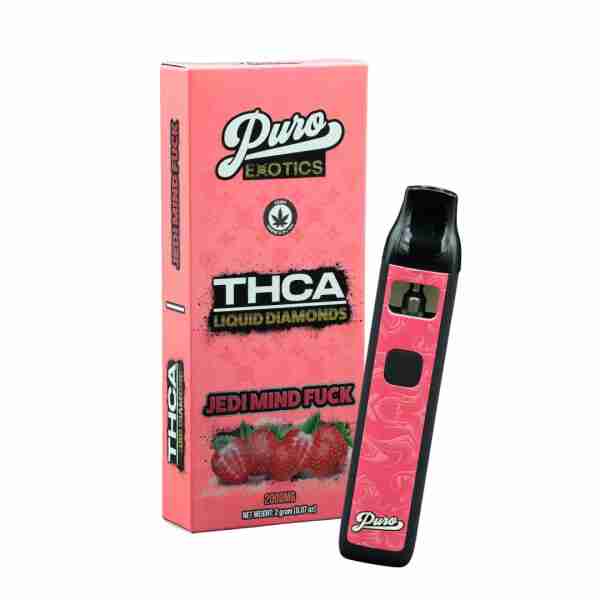 Puro Liquid Diamonds THC-A Disposable Vapes 2g - strawberry flavor.