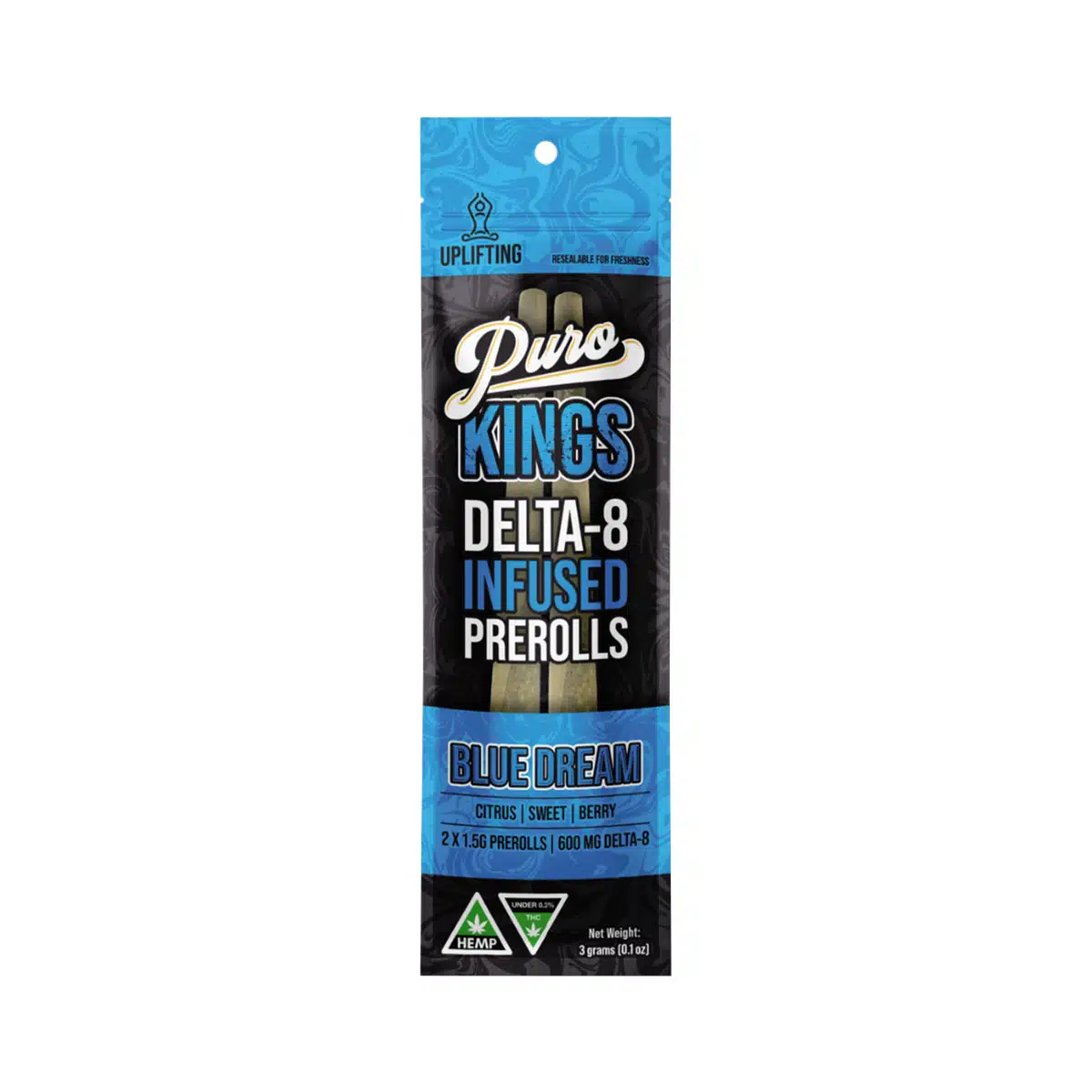 Puro Kings Delta 8 Infused Pre Rolls 2pc 3g