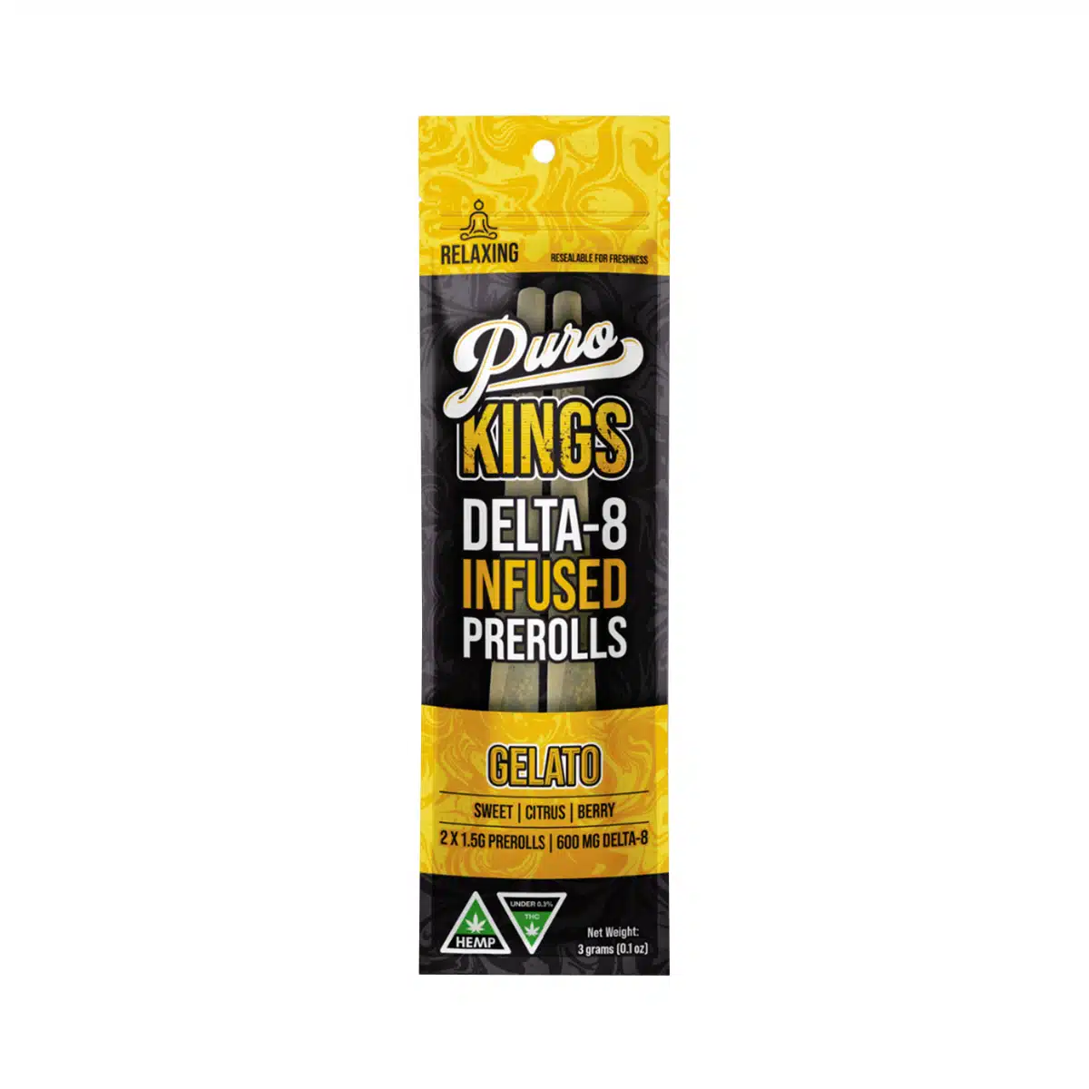 Puro Kings Delta 8 Infused Pre Rolls 2pc 3g