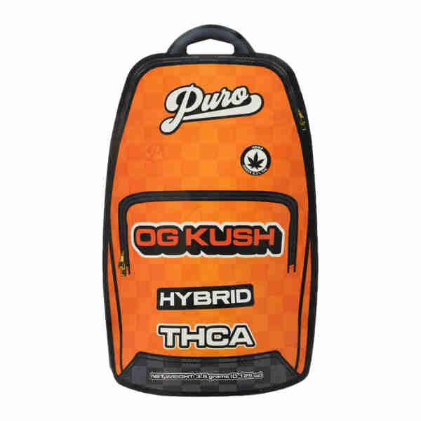 Premium Puro hybrid Puro Premium THC-A Flower 3.5g backpack.