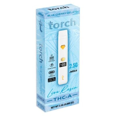 torch thca live rosin screen disposables 2.5g blue cherry gelato