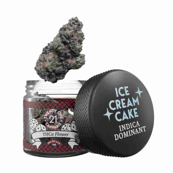 Twenty One Premium THC-A Flower Jar 3.5g by indica dominant with high THC-A content.