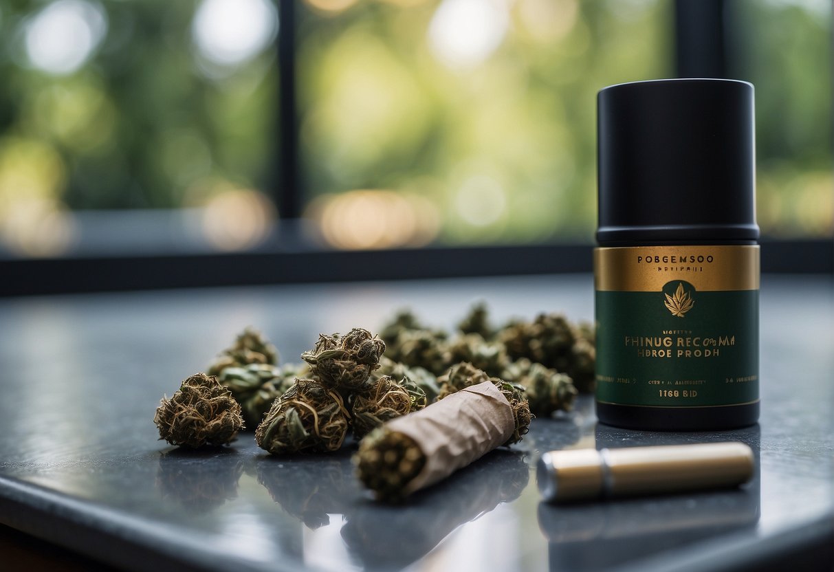 A bottle of cbd oil next to a bottle of marijuana. The bottles showcase the diverse array of cannabis products available for consumption, offering options such as CBD oil and marijuana for various preferences and needs
