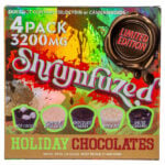 Indulge in Shrumfuzed Nootropic Trippy Psychedelic Mushroom Chocolate 4pc with festive flavors like Hot Cocoa, Pumpkin Spice Latte, and more. Clearly labeled as Does not contain psilocybin or cannabinoids and available as a Limited Edition.