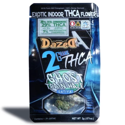 A Packet Of Dazed8 THCa Exotic Indoor Flower Ghost Train Haze 2g