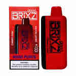 A red and black Brixz bottle with a box.