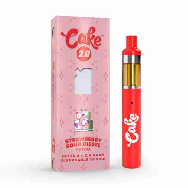 Cake Delta 8 Disposable Vape Pen Strawberry Sour Diesel 2g is a delectable vape juice infused with the luscious flavors of strawberry and berry. This delightful blend is perfect for those who crave a sweet and fruity vaping experience.