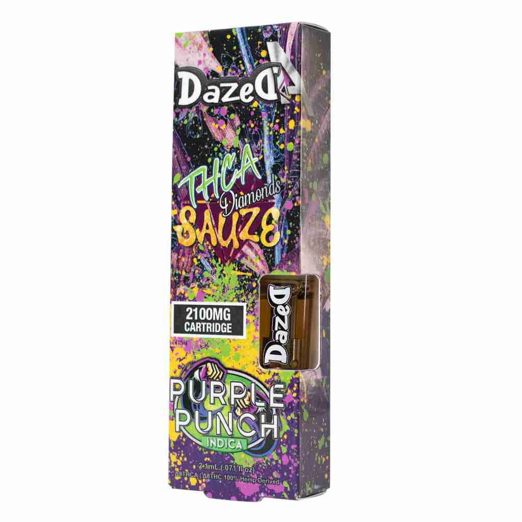 DazedA THC A Diamonds Sauze Vape Cartridges purple punch