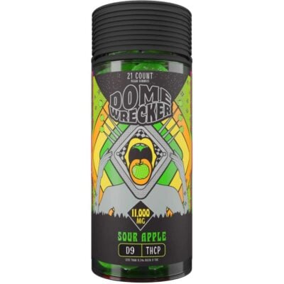 DomeWrecker Delta-9 THCP Vegan Gummies 11000mg 21pc - Sour Apple