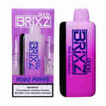 A Cool Mint Brixz Bar with 9000 Puffs in a pink bottle with black and purple text.