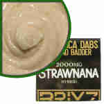 A box of BRIXZ NYC THCA Diamond Badder Dabs Strawnana 2g with a BRIXZ label on it.