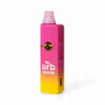 A pink and yellow Urb x Toke Station Refined Resin Disposables 6g with the word Urb on it, perfect for Refined Resin enthusiasts.