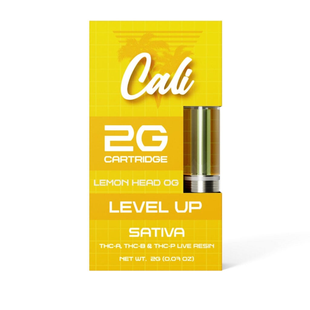 Cali Extrax Level Up Live Resin THCa Vape Cartridge 2g Lemon Head OG