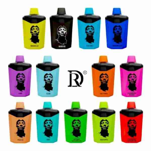 A set of Death Row 7000 Puffs 5% Disposable Vapes with the r logo on them.