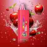 A red e-liquid bottle with strawberries and apples on it available in the Dummy Vapes 8000 Puffs 5% Nic Disposable Vape brand.