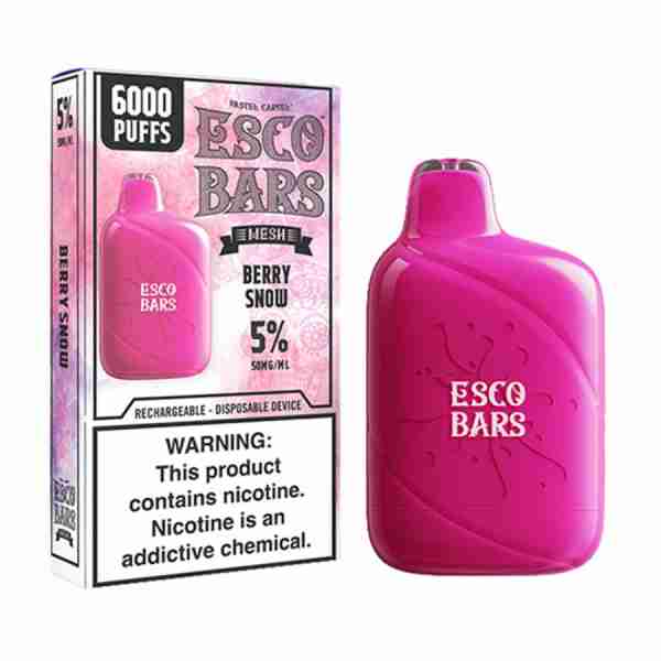 Introducing the Esco Bars Mesh 6000 Puffs Disposable Vape - Pink, the ultimate Disposable Vape with an impressive Mesh 6000 Puffs. Experience the finest flavors and convenience brought to you by Esco Bars.