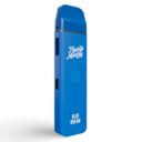 A blue Flying Monkey THC-A Disposables 6g electronic cigarette with a logo on it.