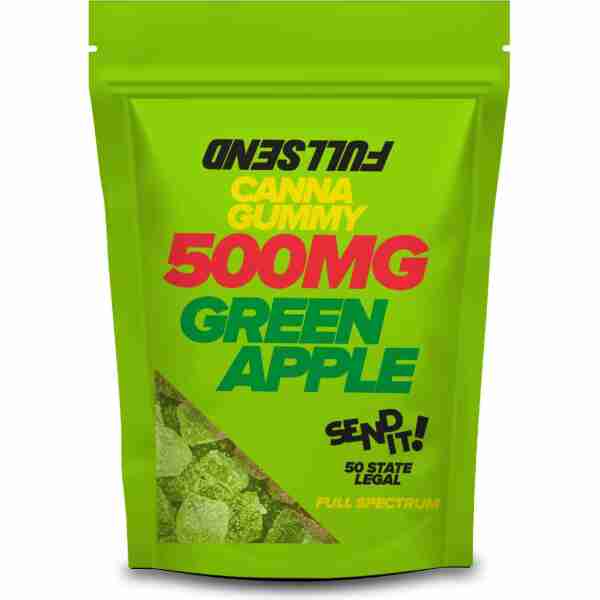 Full Send Delta-8 Gummies 500mg 15pc green apple.