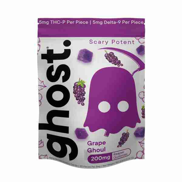 Ghost Reaper Gummies 200mg, a delicious grape gummy candy infused with 200mg of ghostly sweetness.