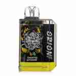 A Lost Vape Orion Bar 7500 Puffs 5% Disposable Vape with a yellow and black design on it.