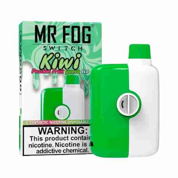Discover the refreshing flavors of Mr Fog Swizzle Kiwi with the convenient Mr Fog Switch SW5500 Disposables.