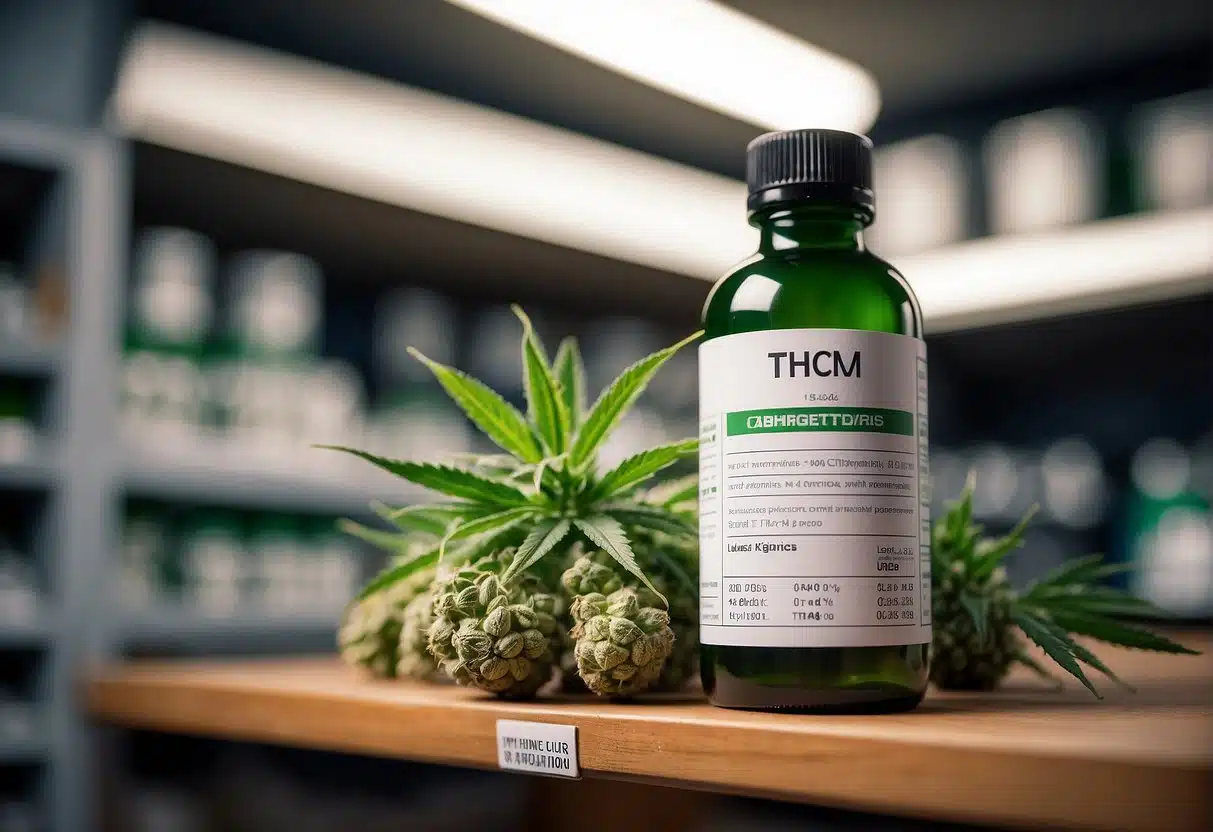 An important SEO keyword, cbd oil, sits on a shelf in a store.