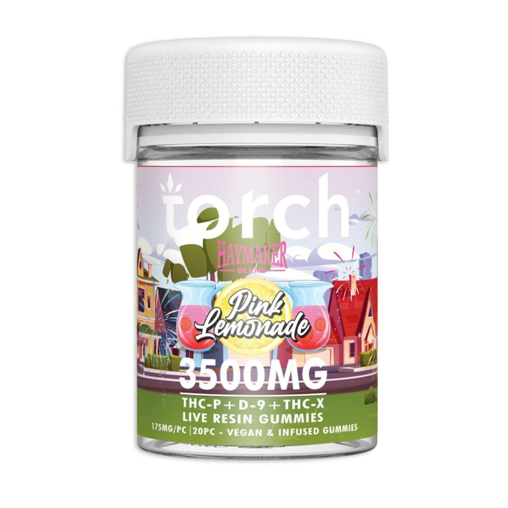 torch haymaker blend gummies 3500mg pink lemonade