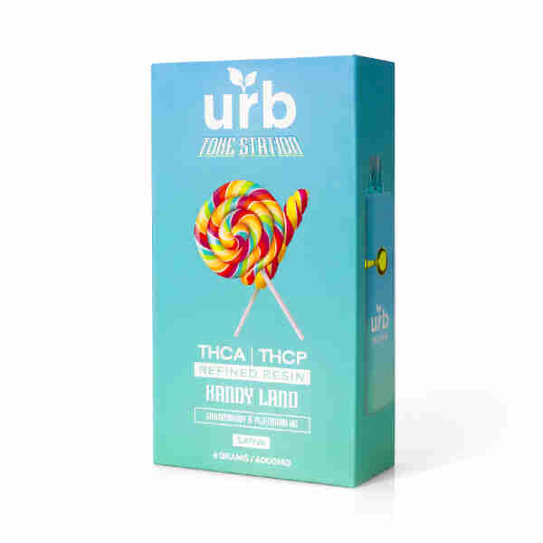 Urb x Toke Station Refined Resin Disposables 6g featuring Dru lollipops on top of a box.