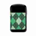 A green argyle patterned VAPECLUTCH Vape Case for apple airpods.