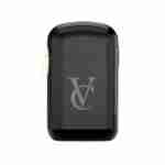 A black VAPECLUTCH Vape Case vaporizer with the letter v on it.