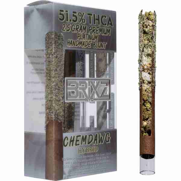 A box of BRIXZ Platinum THCA Pre Roll 2.5g and a box of BRIXZ Platinum THCA Pre Roll 2.5g.